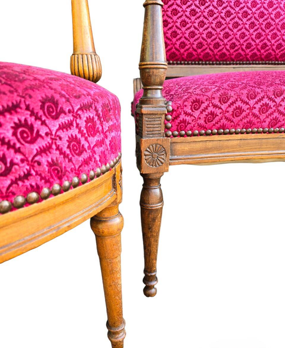 Salon Louis XVI - Banquette et deux fauteuils