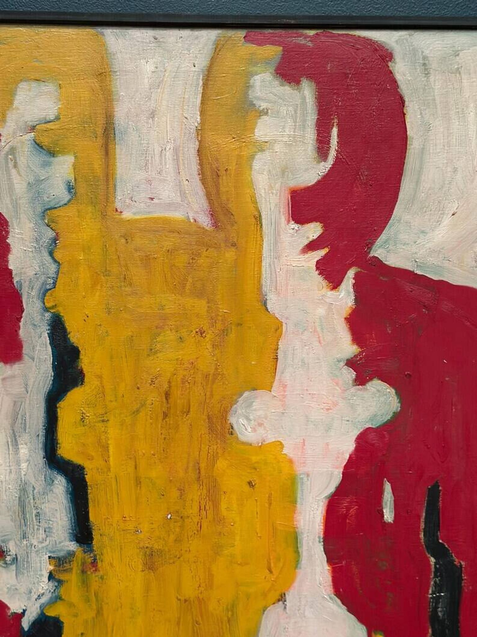 Large original Danish oil painting - "The Couple" by Max Bilde (1919-2011) - Signed 1968 - Framed - 94 × 75 cm (37" × 29.5")