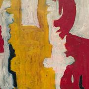 Large original Danish oil painting - "The Couple" by Max Bilde (1919-2011) - Signed 1968 - Framed - 94 × 75 cm (37" × 29.5")