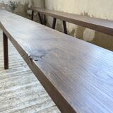 Paire de bancs de ferme en chêne massif 3m