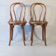 Set of 2 Thonet wooden seat bistro chairs N°18 1/2, Circa 1920