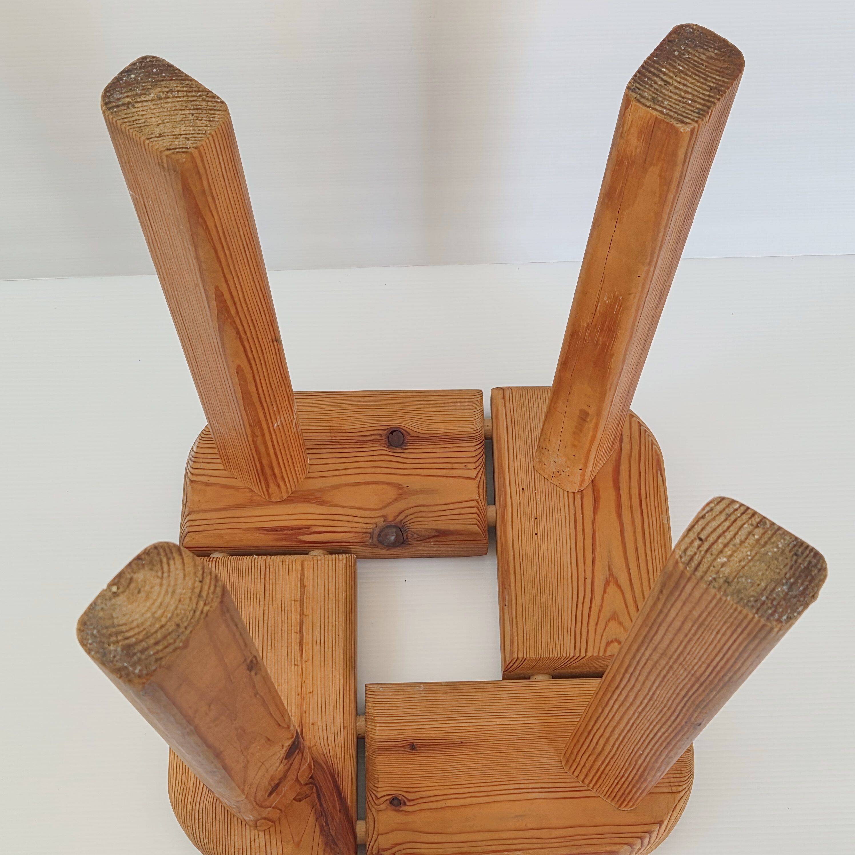 Vintage 1950s stool in pine by Olof Ottelin