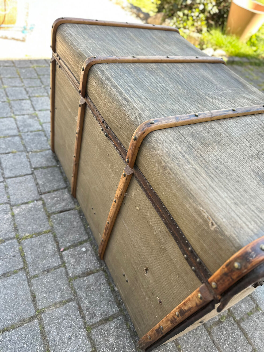 Antique travel trunk