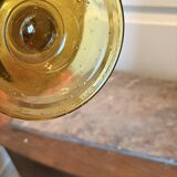 Old Vase Candle Holder Chandelier Blown Glass Bubbled Green BIOT