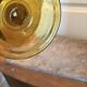 Old Vase Candle Holder Chandelier Blown Glass Bubbled Green BIOT