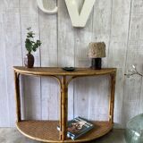 Vintage rattan console