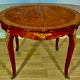 Round table style louis xv, marquetry of rosewood, possibility of extensions.
