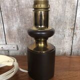 Old vintage golden & brown metal lamp base
