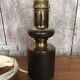 Old vintage golden & brown metal lamp base