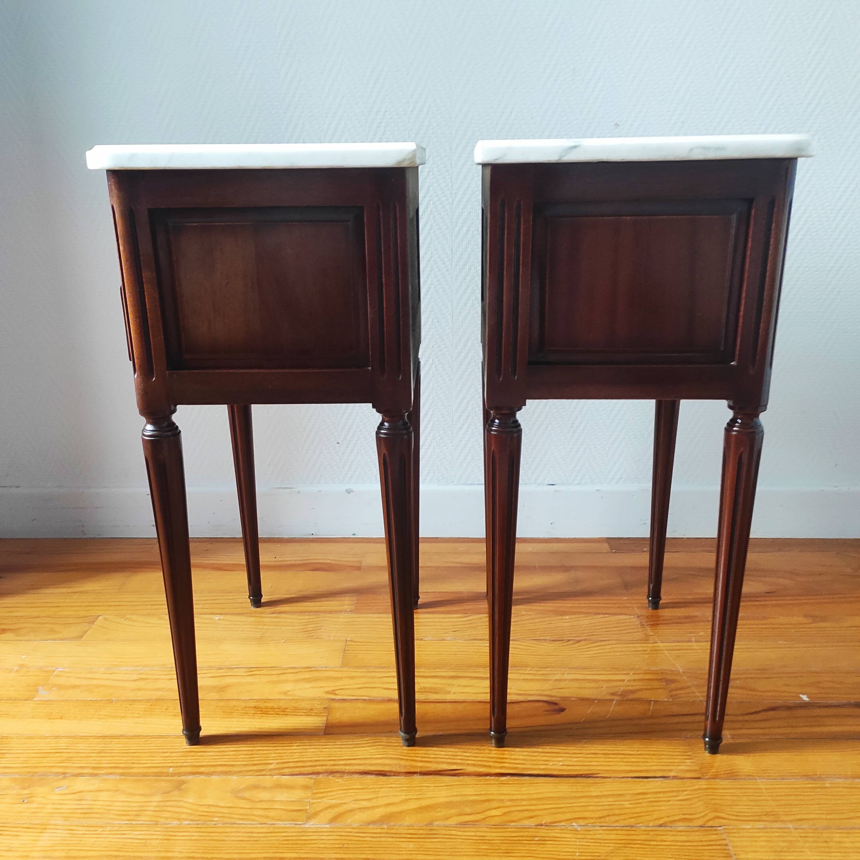Pair of Louis XVI style bedside tables
