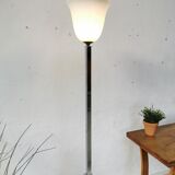 Art deco floor lamp Mazda chrome opaline wood