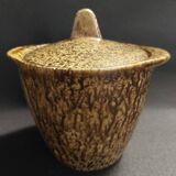 Vintage stoneware mustard pot from the 20th century