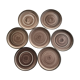 7 assiettes dessert grès artisanal brun rose