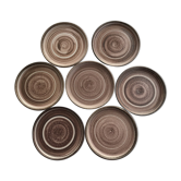 7 plates dessert handmade pink brown sandstone