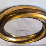 Victorian English Round Grand Mirror – Gilded Wood & Bevelled Glass