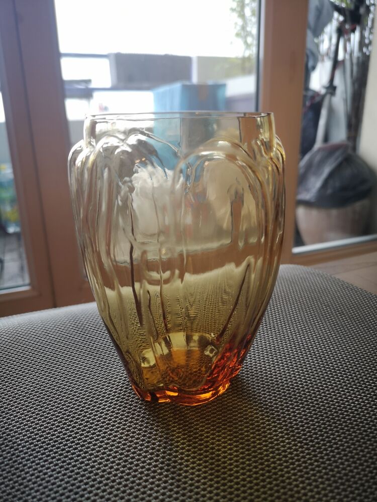 Small amber Art Deco vase
