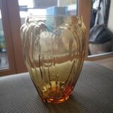 Small amber Art Deco vase