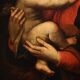Peinture religieuse antique de la Madone et l'Enfant du XVIIIe siècle
