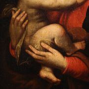 Peinture religieuse antique de la Madone et l'Enfant du XVIIIe siècle