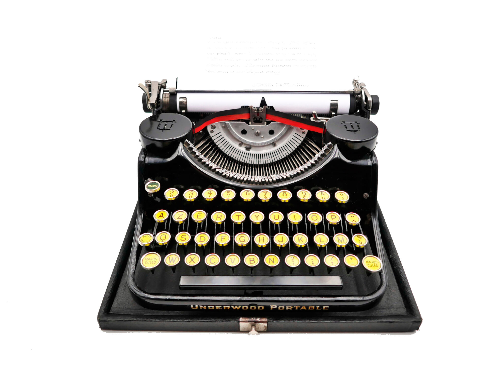 Underwood Portable 4 Bank Typewriter Revised New Black Ribbon 1930
