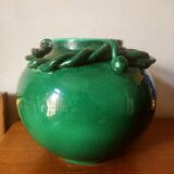 Ball vase with green ceramic string decoration