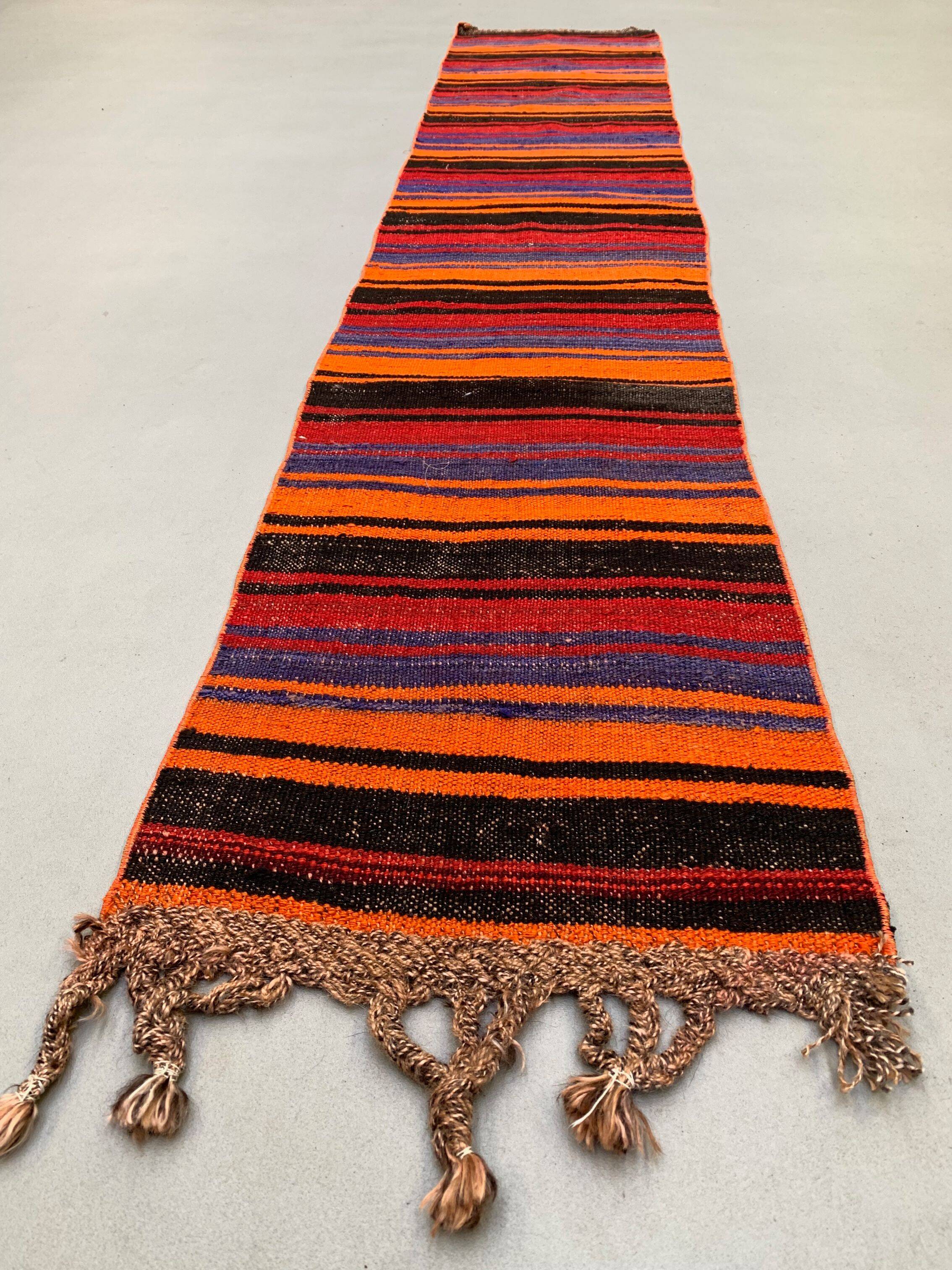 Old Turkish narrow Kilim Runner 280x54 cm shabby chic, vintage kelim