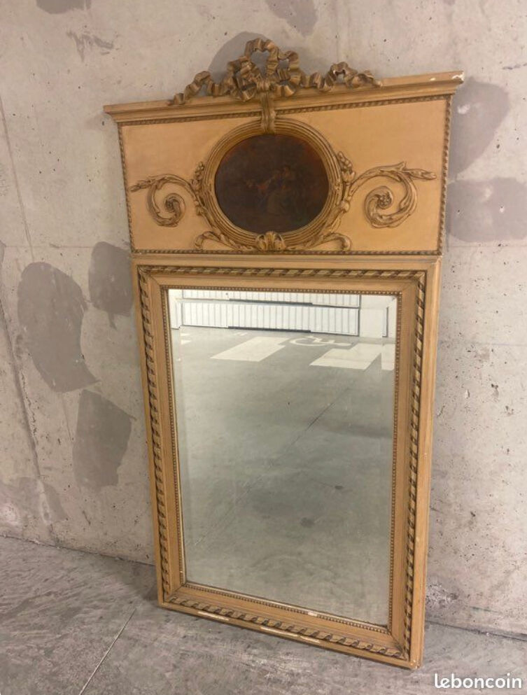 Large old Trumeau mirror Louis XVI style 1900 era