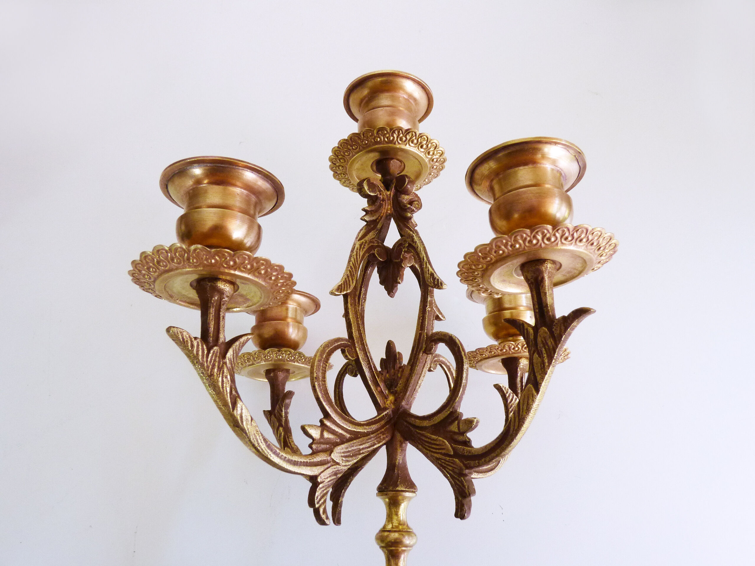 Paire de candélabres à 5 branches bronze et marbre style Napoléon III