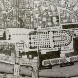 Historical map of the island of the city in Paris in 1754