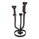 Brutalist iron candle holder