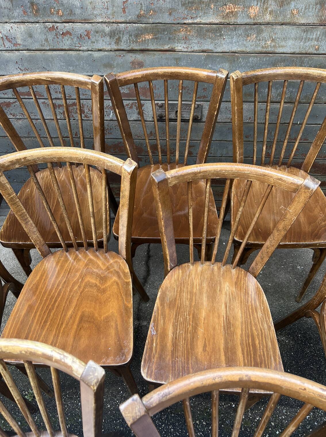 (Lot) 13 Stamped Baumann Chairs