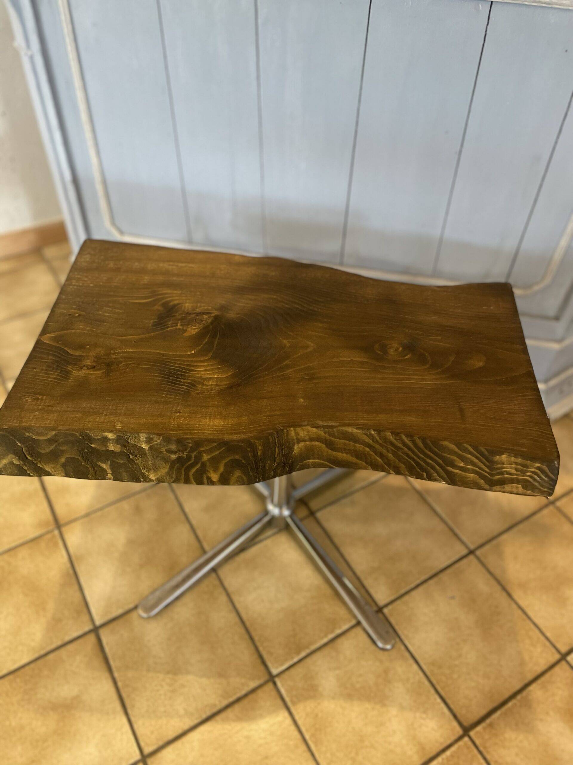 Wood and metal side table