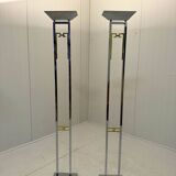 Arte Lumen floor lamps chrome & brass 1970’s, set of 2