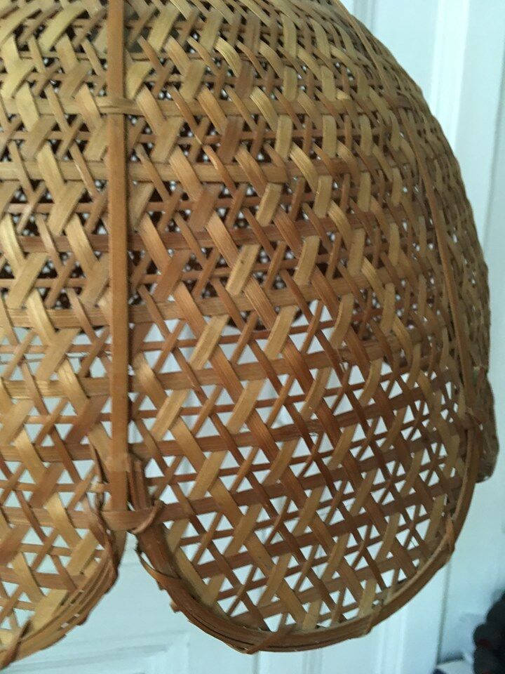 Vintage rafia hanging lamp