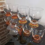 10 art-deco blown white wine glasses 1930