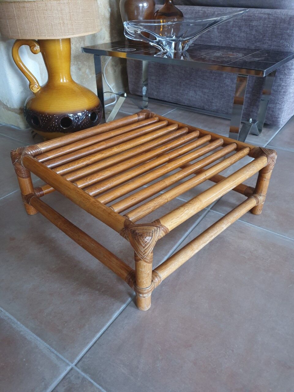 Bamboo luggage rack coffee table