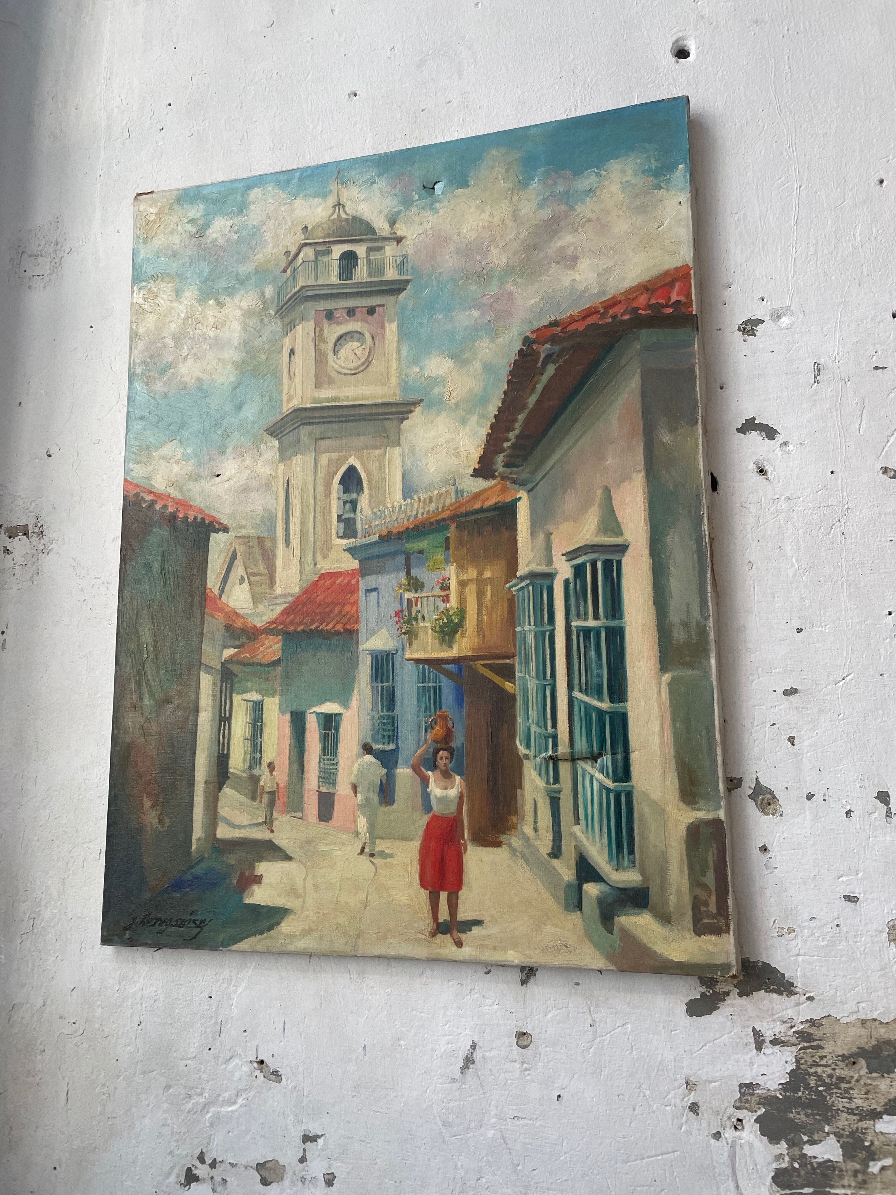 Canvas oil landscape alley 60x80cm