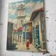Toile huile paysage ruelle 60x80cm