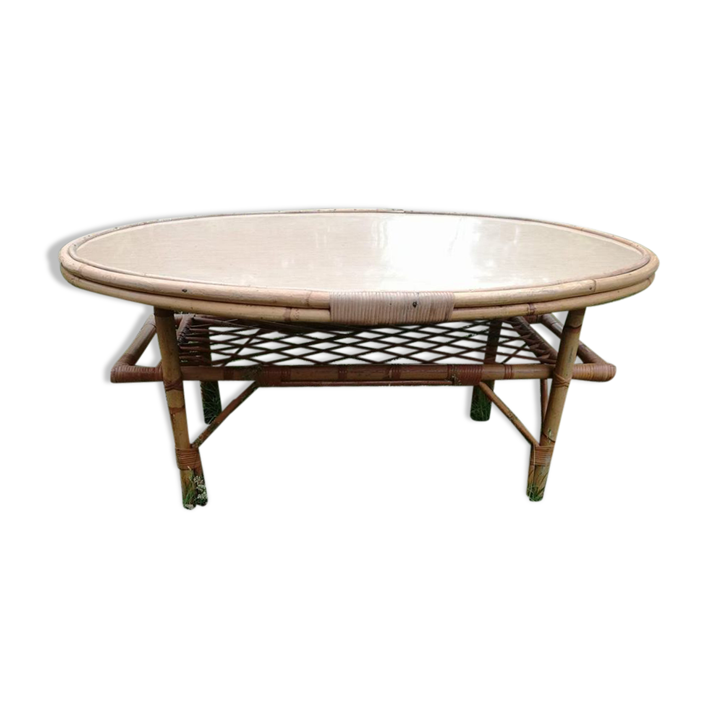 Bamboo and formica coffee table