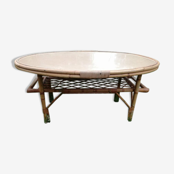 Bamboo and formica coffee table