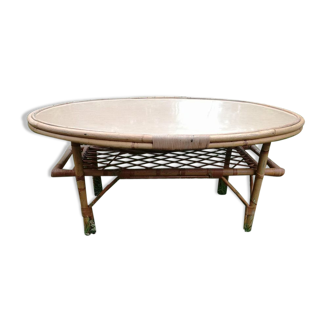 Bamboo and formica coffee table