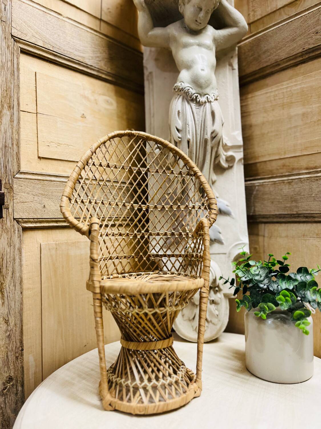 Emmanuelle armchair in vintage rattan