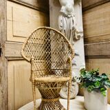 Emmanuelle armchair in vintage rattan