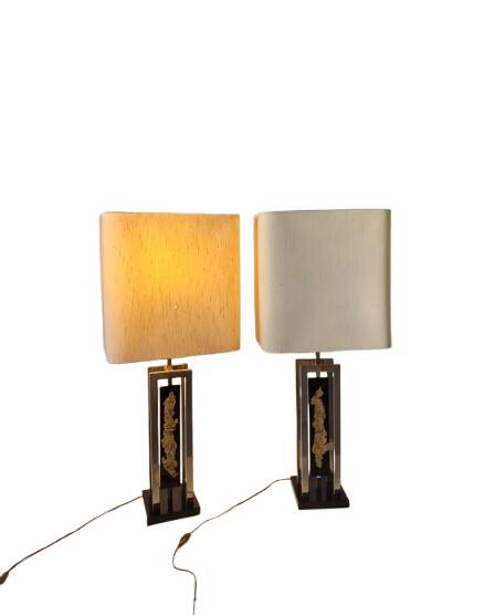 Important pair of lamps 1970, Philippe Cheverny