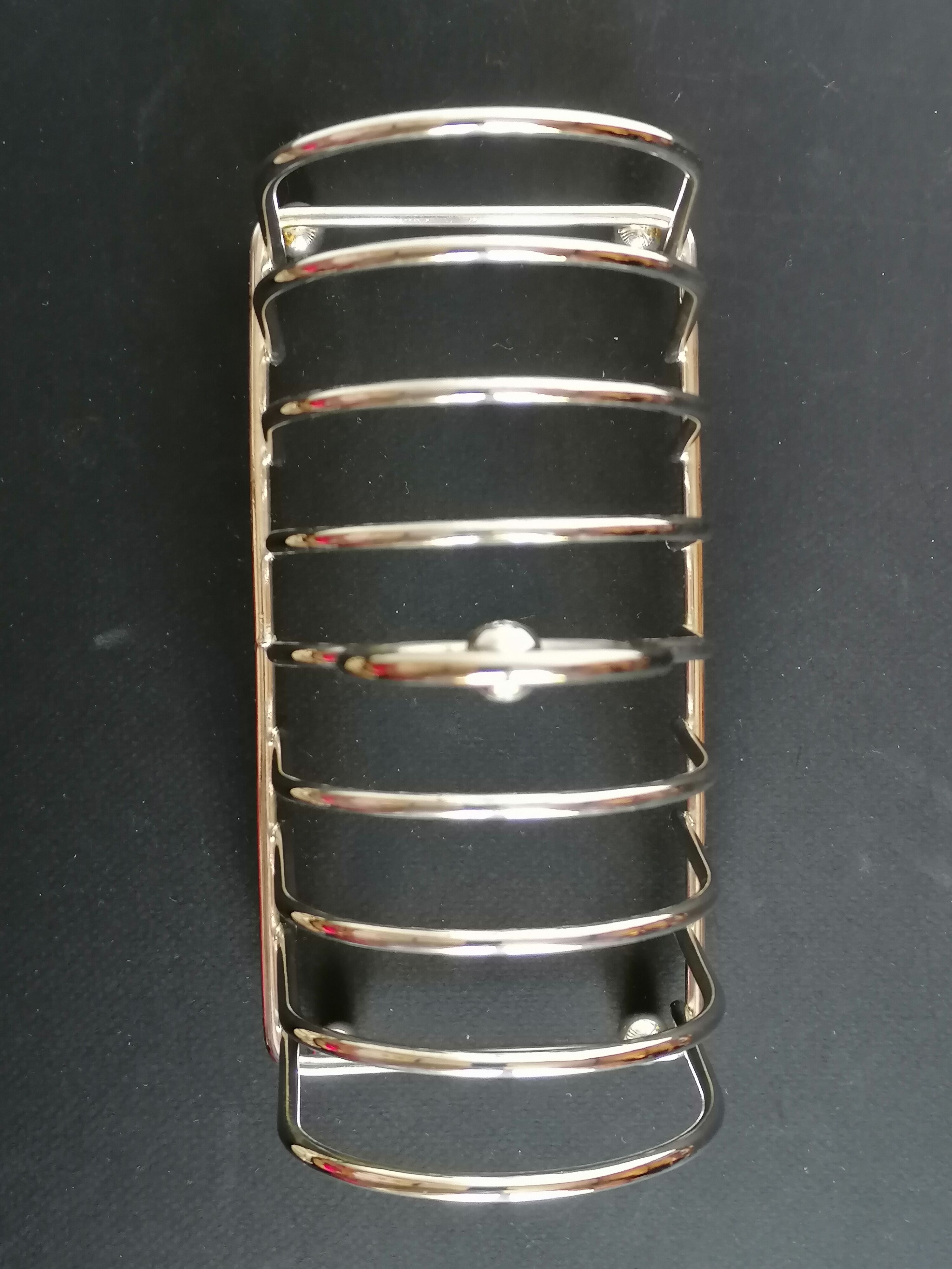 Foie gras serving tray and silver metal toast display