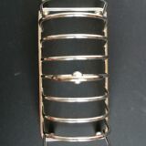 Foie gras serving tray and silver metal toast display