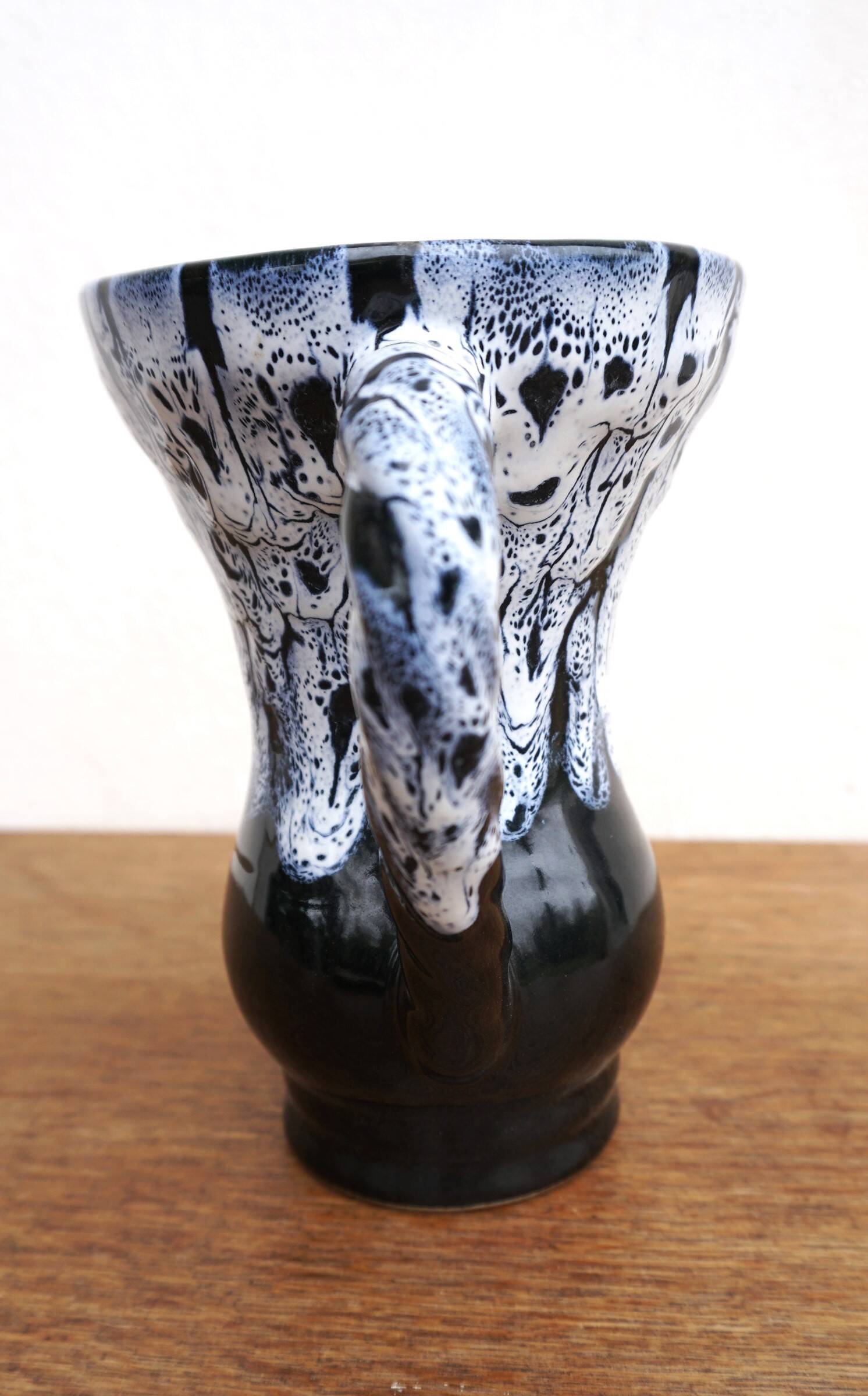 Vase in the style of Vallauris black and white