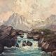 Painting "Mountain Torrent", Oil on canvas