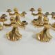 Set of 6 vintage 1970s brass figurine candle holders – Golden cherubs