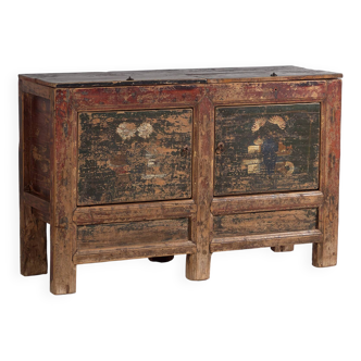 Antique oriental painted buffet with original designs (c.1900) #39